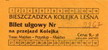 Bilet Bieszczadzkiej Kolei Lenej